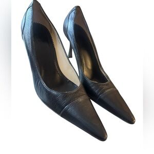 Gucci Black Leather Pointed Heels